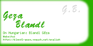 geza blandl business card
