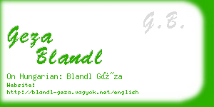 geza blandl business card